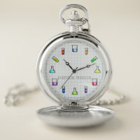 Laboratory Test Tubes Chemistry Lab Work Science Pocket Watch