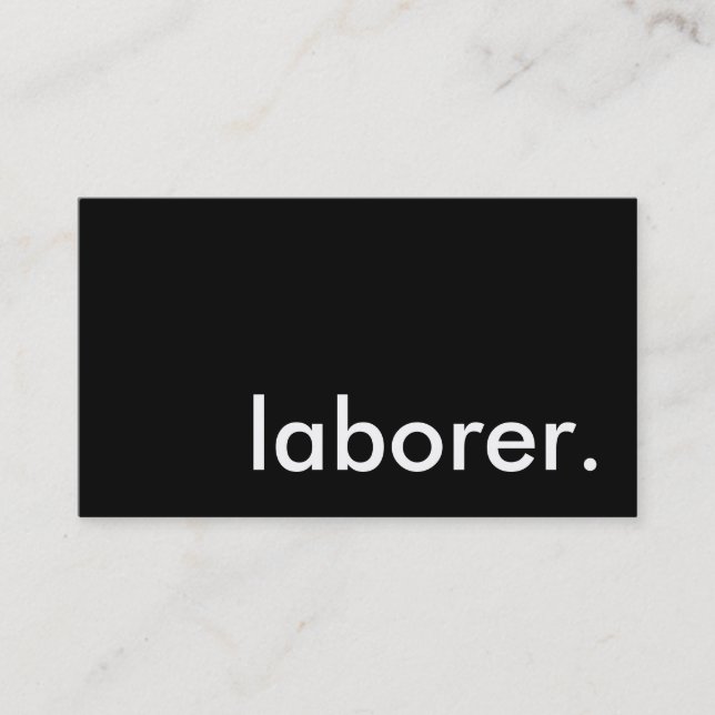 laborer. business card (Front)