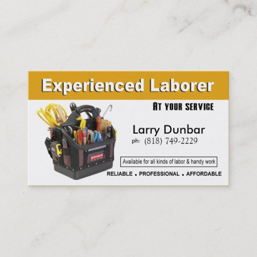 Laborer Handyman Home Repair Construction Business Card Templates