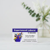 Laborer Handyman Home Repair Construction Business Card (Standing Front)