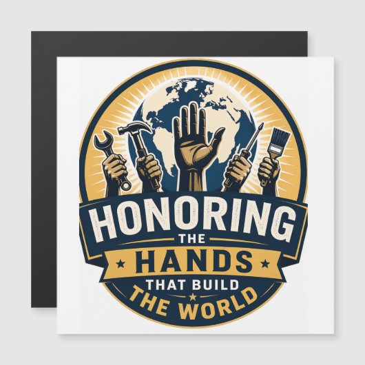 Labour Day Magnetic Card (Front/Back)