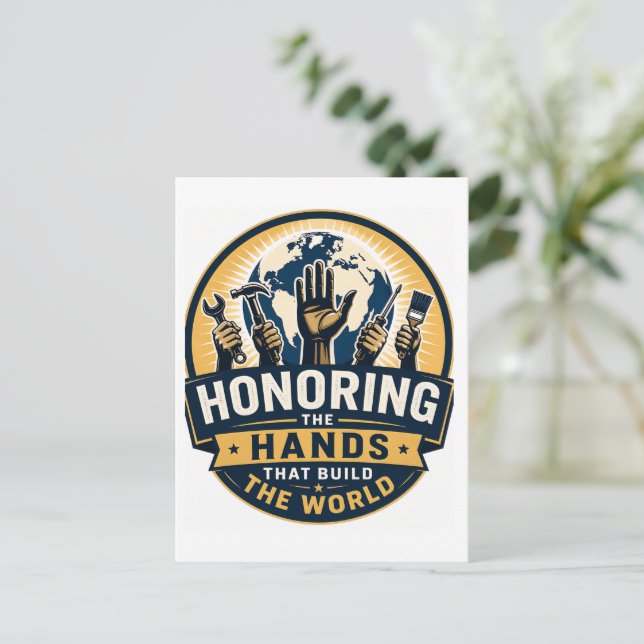 Labour Day  Postcard (Standing Front)