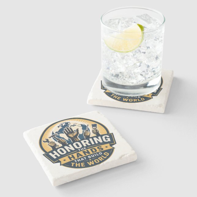 Labour Day  Stone Coaster (Side)