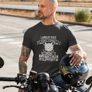 Labour Rate Mechanic Funny Black T-Shirt