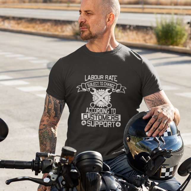 Labour Rate Mechanic Funny Black T-Shirt (Creator Uploaded)