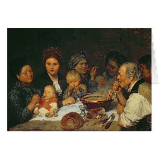Labourers at a Table, Thueringen, 1875 Cards (Front Horizontal)