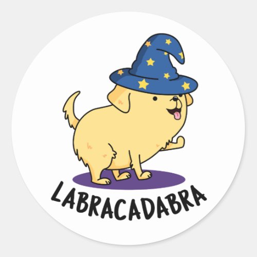 Labra_cadabra Funny Labrador Dog Pun  Classic Round Sticker