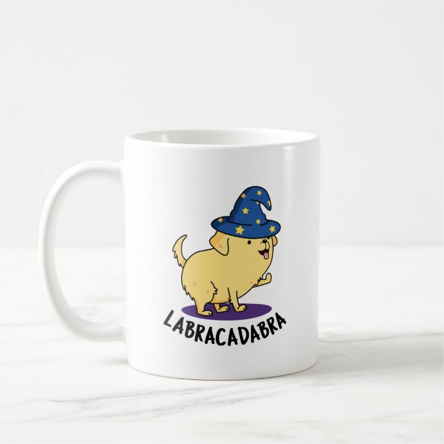 Labra-cadabra Funny Labrador Dog Pun  Coffee Mug (Left)