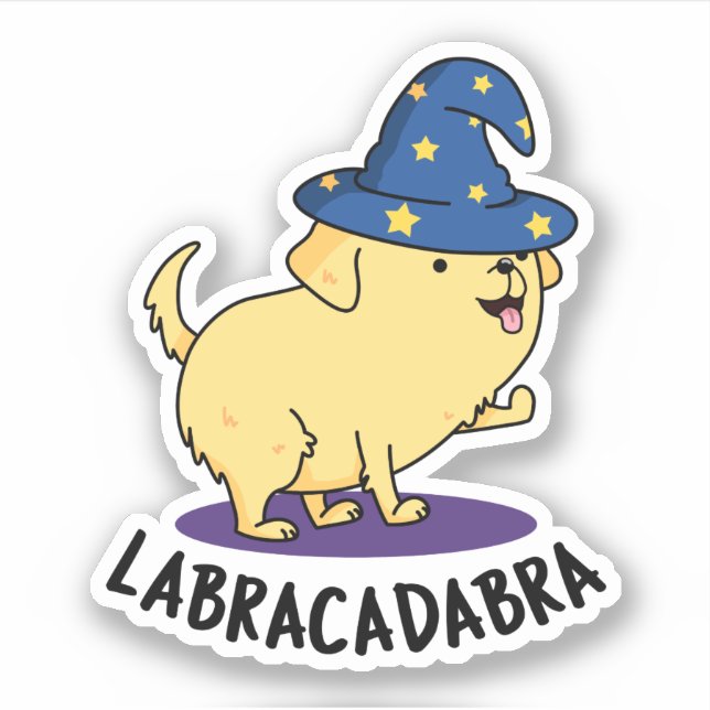 Labra-cadabra Funny Labrador Dog Pun  Sticker (Front)