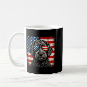 Labradoodle 4th Of July Aamerican Flag Dog Coffee Mug
