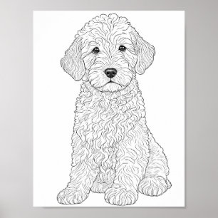 Labradoodle Adult Coloring Poster