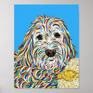 Labradoodle and Ducky Poster