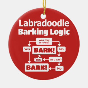 Labradoodle Barking Logic Ceramic Ornament