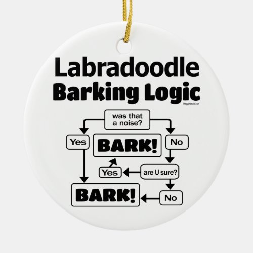 Labradoodle Barking Logic Ceramic Ornament