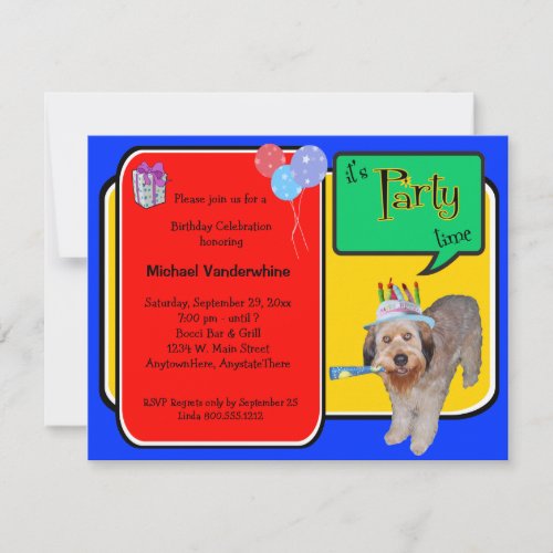 Labradoodle Birthday Barker Personalized Invites