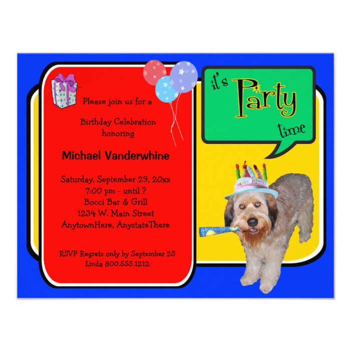 Labradoodle Birthday Barker Personalized Invites