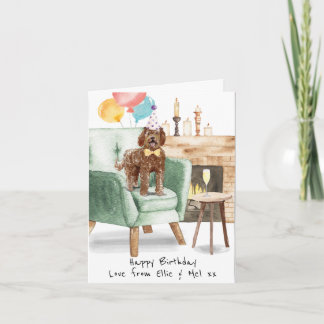 Labradoodle Birthday Card Personalised