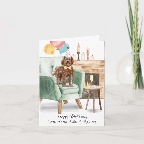 Labradoodle Birthday Card Personalized