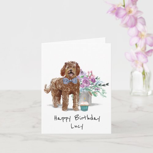 Labradoodle Birthday Card Personalized