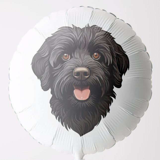 Labradoodle Black Dog Balloon (Front)