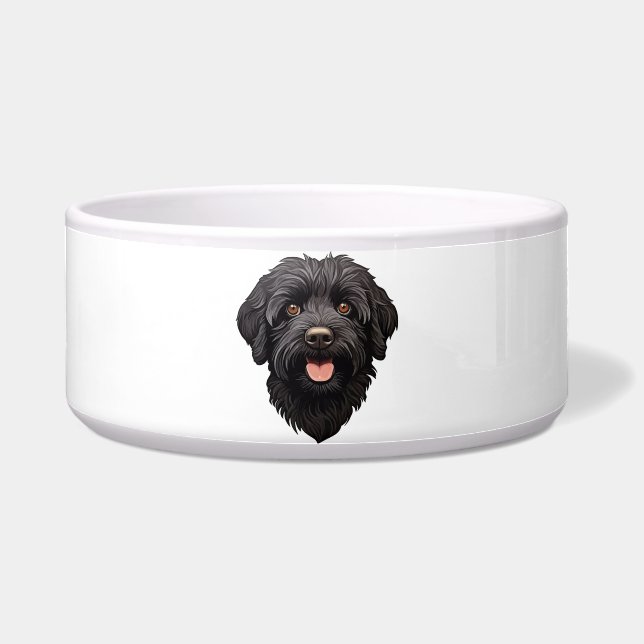 Labradoodle Black Dog Bowl (Front)