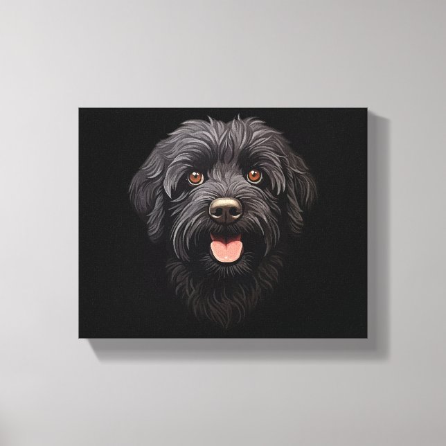 Labradoodle Black Dog Canvas Print (Front)