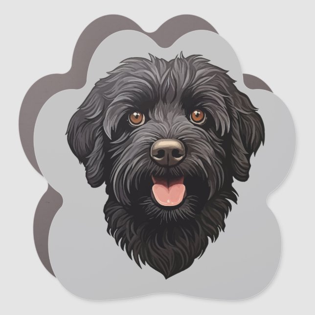 Labradoodle Black Dog Car Magnet (Front)