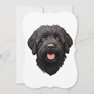 Labradoodle Black Dog Card