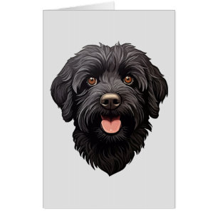 Labradoodle Black Dog Card
