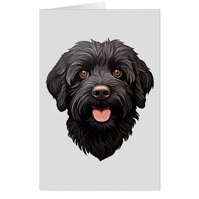 Labradoodle Black Dog Card (Front)