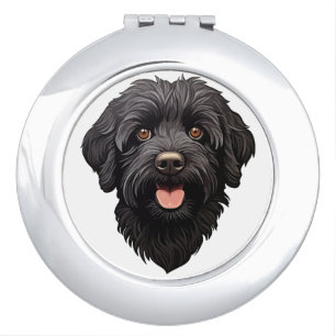 Labradoodle Black Dog Compact Mirror
