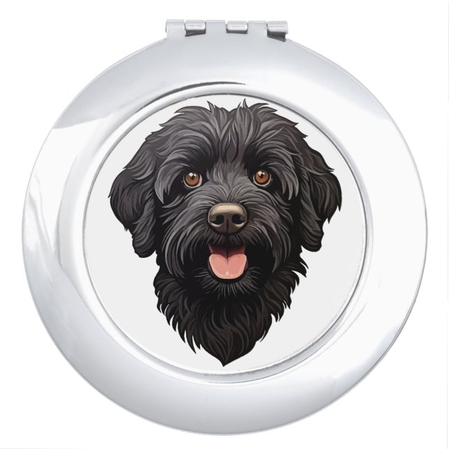 Labradoodle Black Dog Compact Mirror (Front)