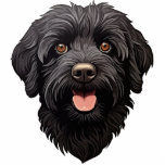 Labradoodle Black Dog Cutout<br><div class="desc">Black Labradoodle Puppy Dog. Labrador and Poodle dog breed. Embrace the adorable charm of our Black Labradoodle Dog Design, showcasing a delightful closeup of this beloved breed's face with a playful pink tongue sticking out. Perfect for Labradoodle enthusiasts and dog lovers alike, this design captures the lovable personality and irresistible...</div>