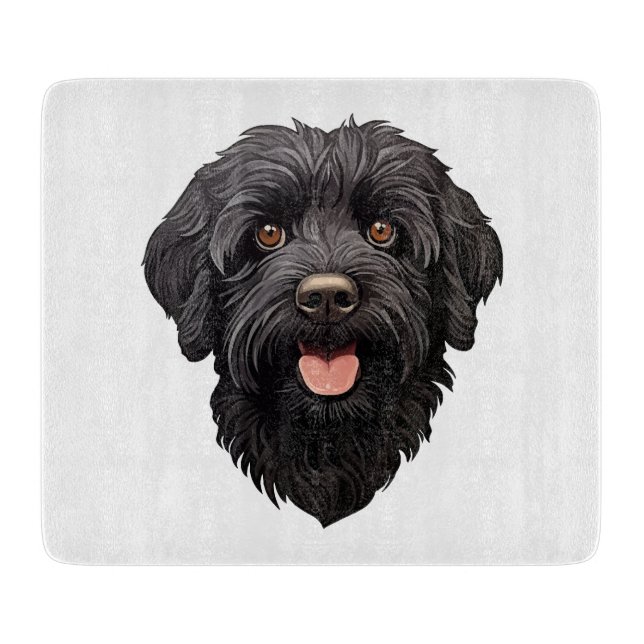 Labradoodle Black Dog Cutting Board (Front)