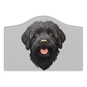 Labradoodle Black Dog Door Sign