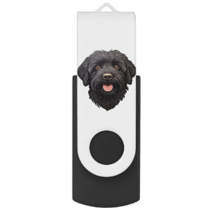 Labradoodle Black Dog Flash Drive