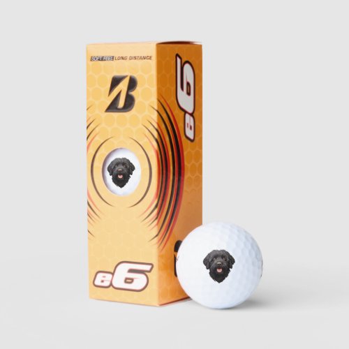 Labradoodle Black Dog Golf Balls