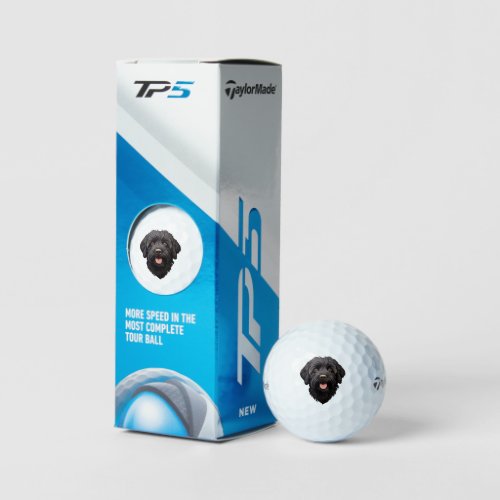 Labradoodle Black Dog Golf Balls