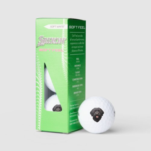 Labradoodle Black Dog Golf Balls