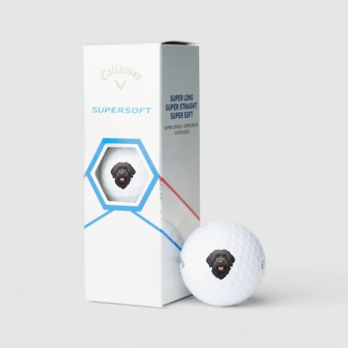 Labradoodle Black Dog Golf Balls