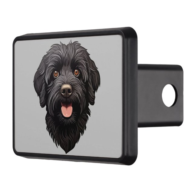Labradoodle Black Dog Hitch Cover (Left)