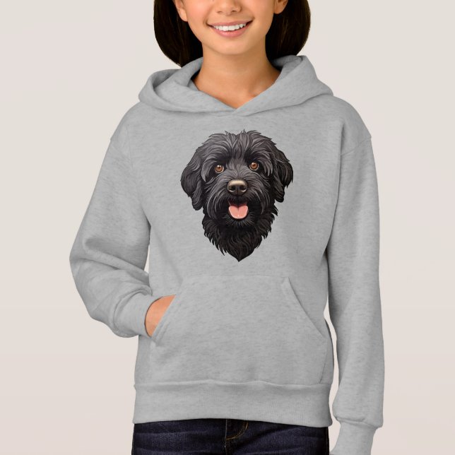 Labradoodle Black Dog Hoodie (Front)