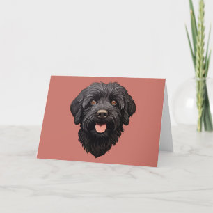 Labradoodle Black Dog Letterpress Thank You Card