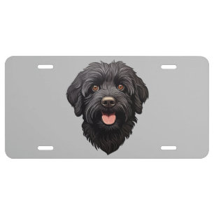 Labradoodle Black Dog License Plate