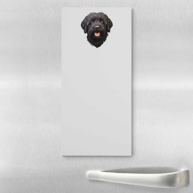 Labradoodle Black Dog Magnetic Notepad (In Situ)