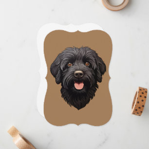 Labradoodle Black Dog Note Card