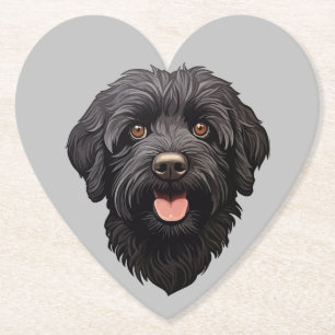 Labradoodle Black Dog Paper Coaster