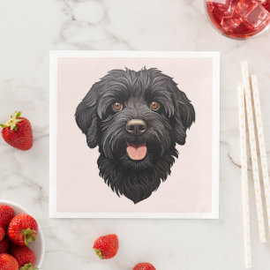 Labradoodle Black Dog Paper Dinner Napkins