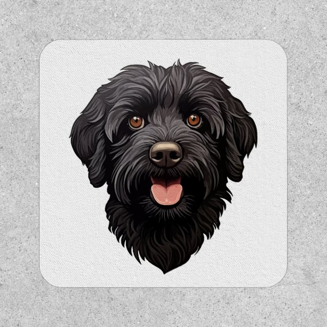 Labradoodle Black Dog Patch (Front)