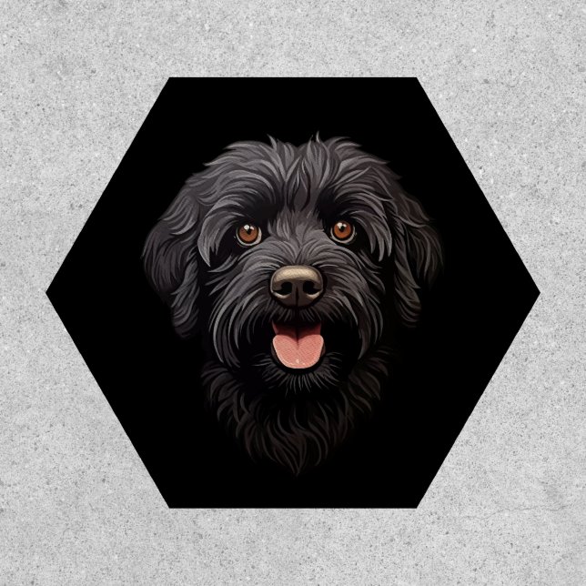 Labradoodle Black Dog Patch (Front)